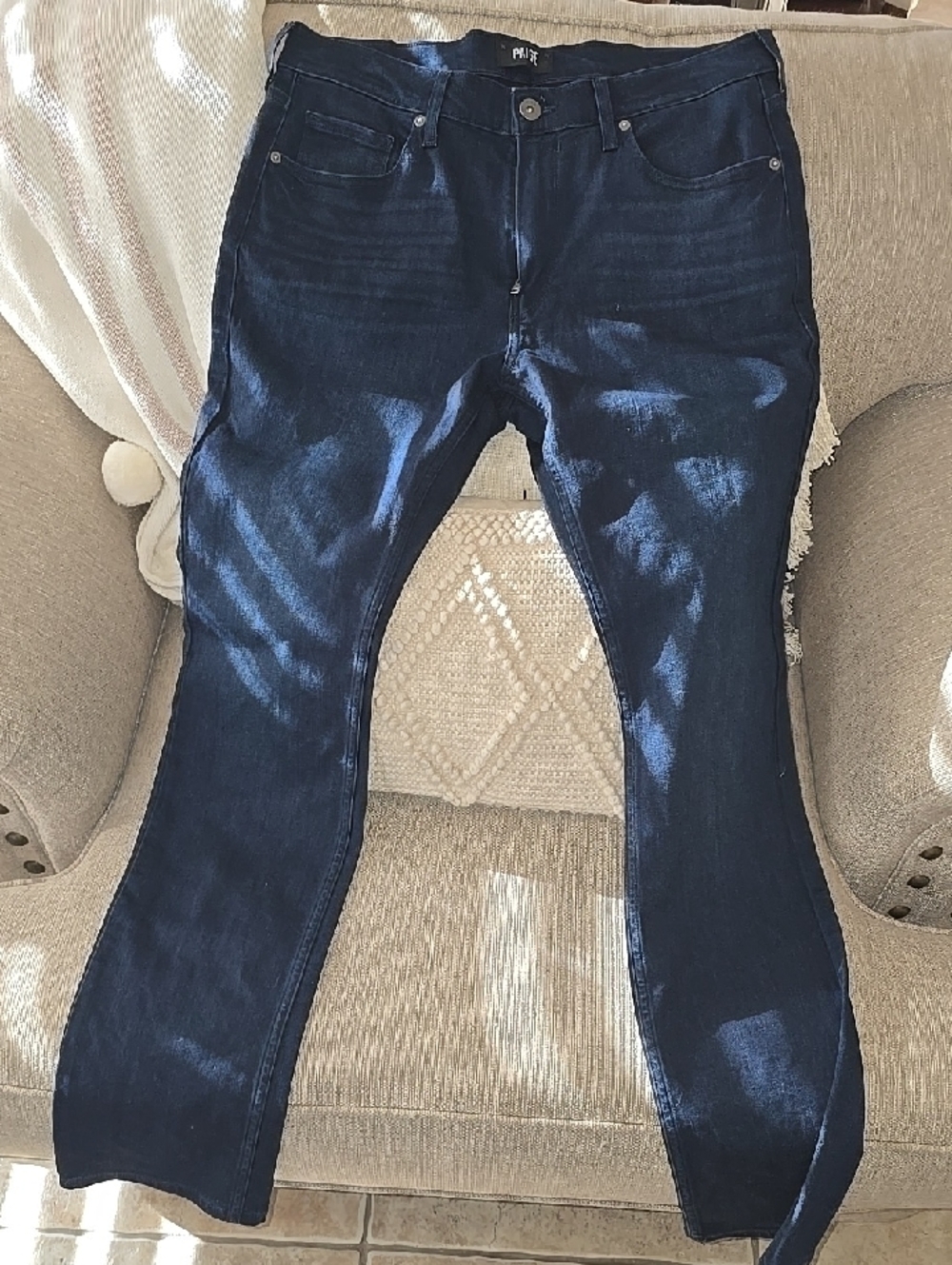 WOMEN'S PAGE FEDERAL SKINNY JEANS IM DARK DENIM WASH SIZE 32 IN GREAT CONDITION